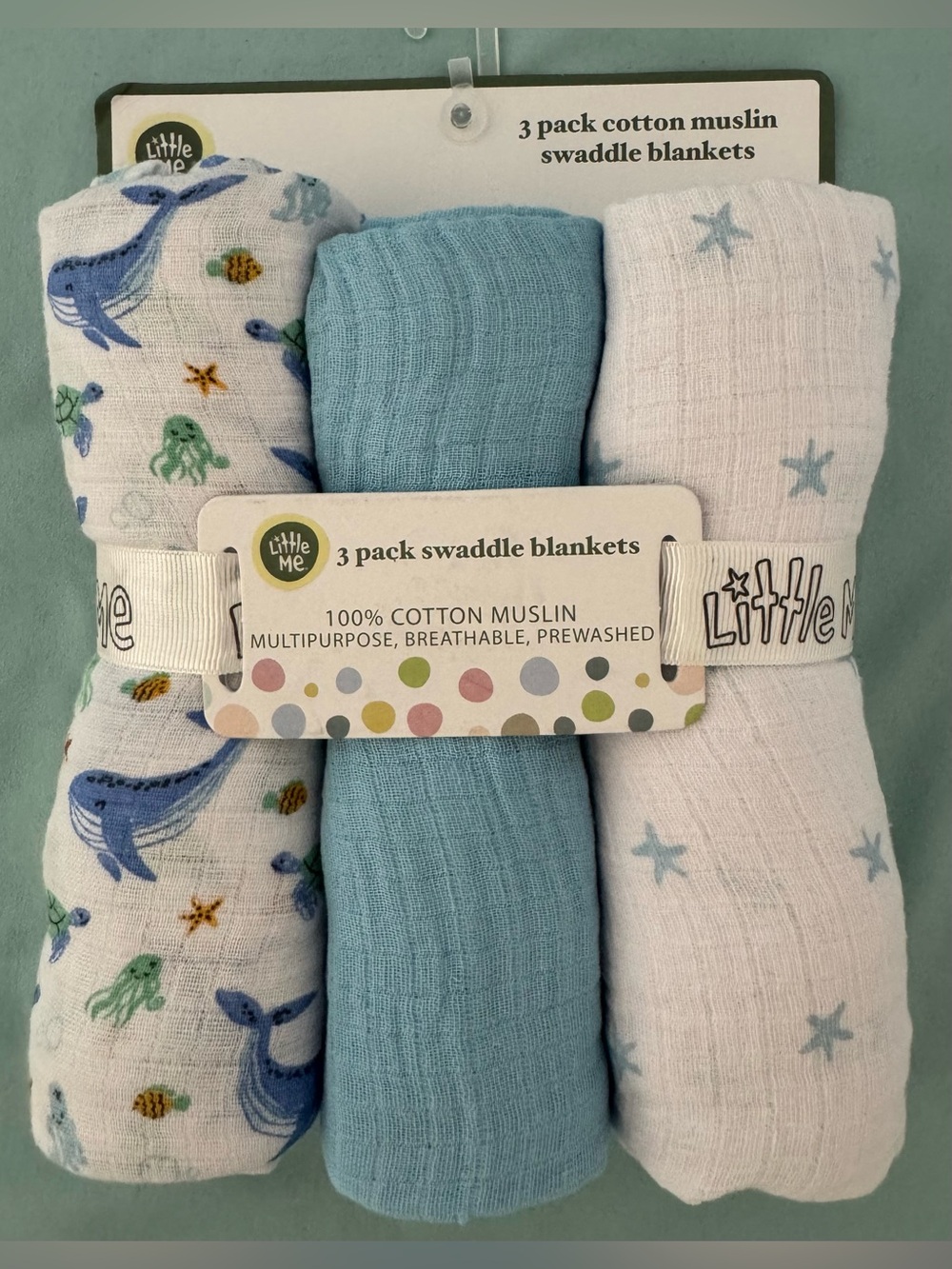 Little Me 3-Pack Swaddle Blankets